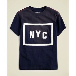 NWT J. Crew Crewcuts Kids' NYC Appliqué Graphic T-shirt Navy Blue